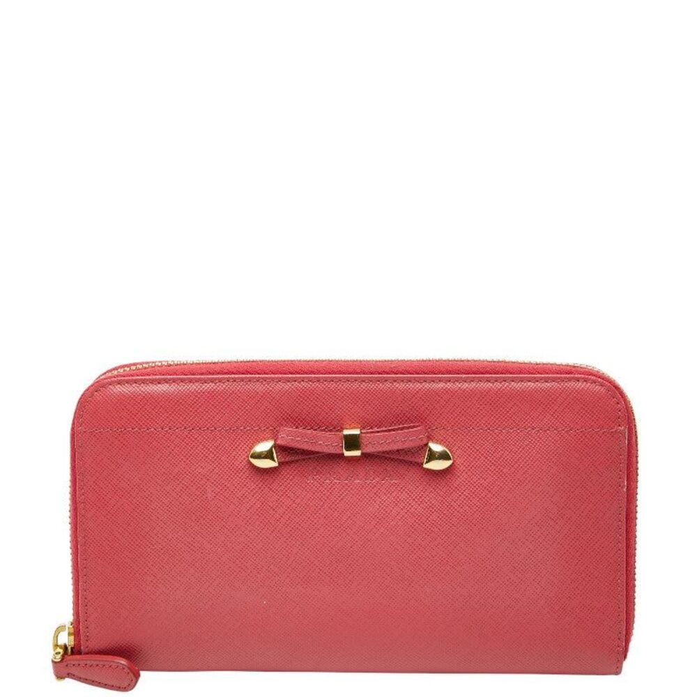 Prada Ribbon Round Zip Long Wallet